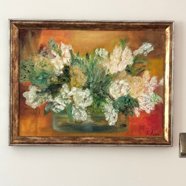 Groot schilderij met een sfeervol stilleven - Large painting featuring a beautiful still life