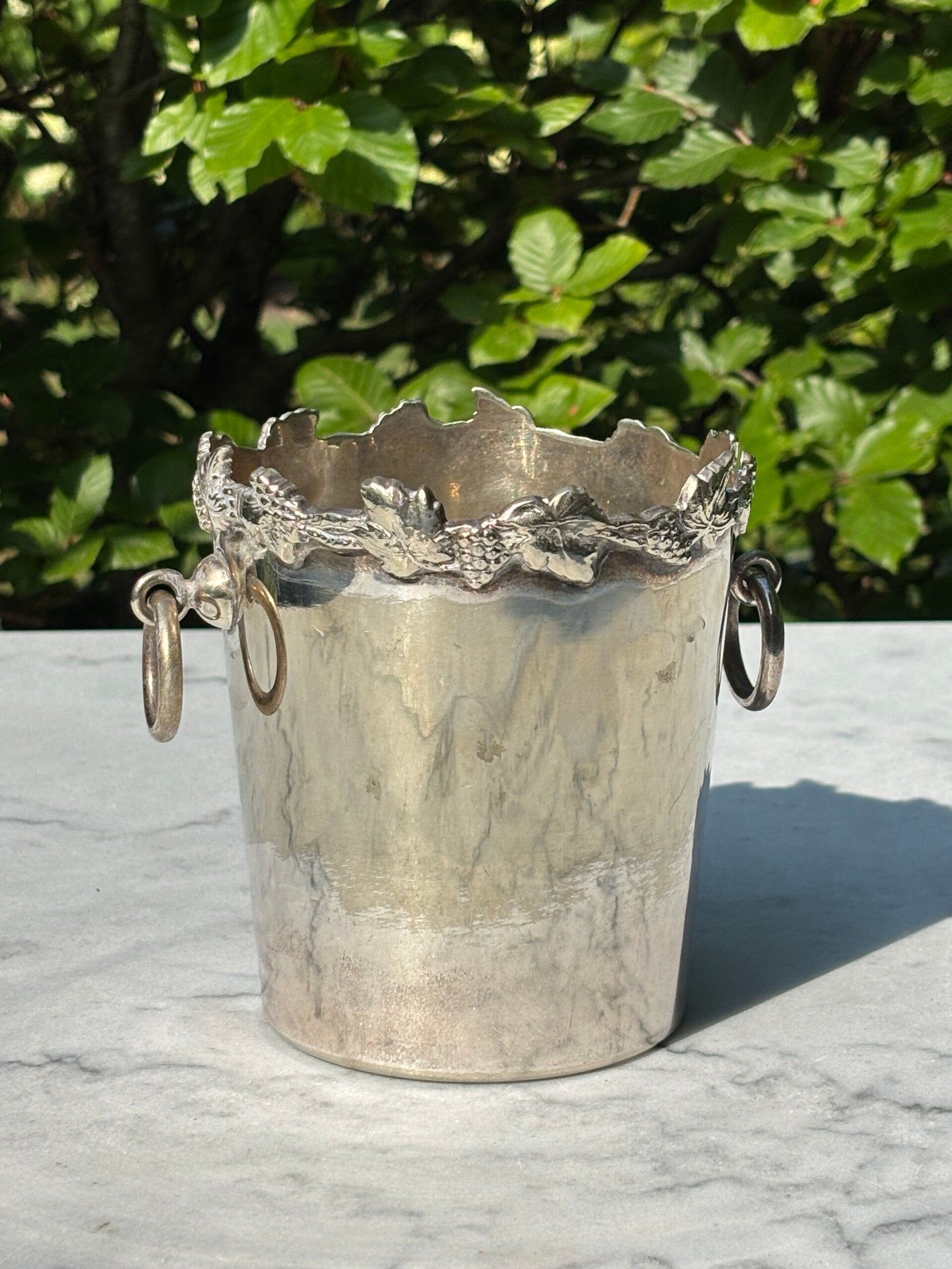 Verzilverde ijsemmer 'druivenranken' - Silver-plated ice bucket 'grapevine'