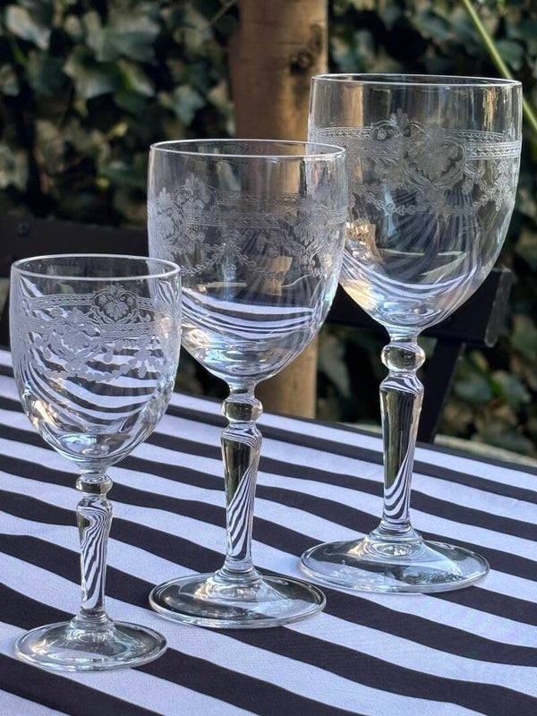 4-Persoons Franse kristallen glazenset - French crystal glass set for 4 people