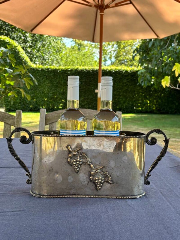 Prachtige antieke verzilverde wijnkoeler - Beautiful antique silver-plated wine cooler