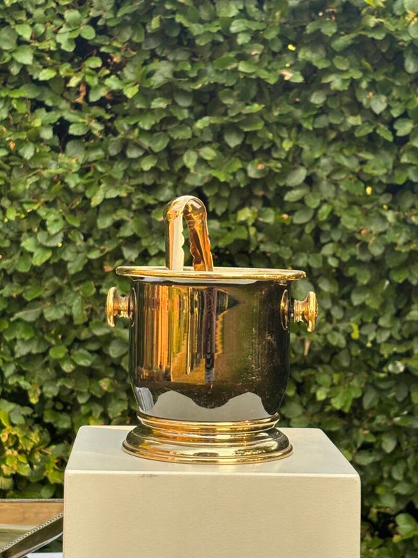 Vintage ijsemmer met bijpassende ijstang - Vintage ice bucket with matching ice tongs