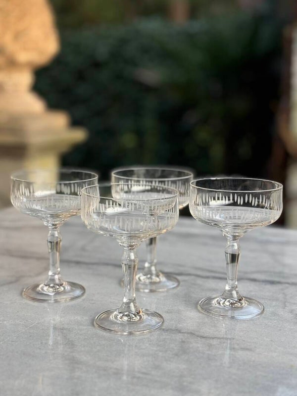 Set van 4 Champagnecoupes - Set of 4 Champagne coupes