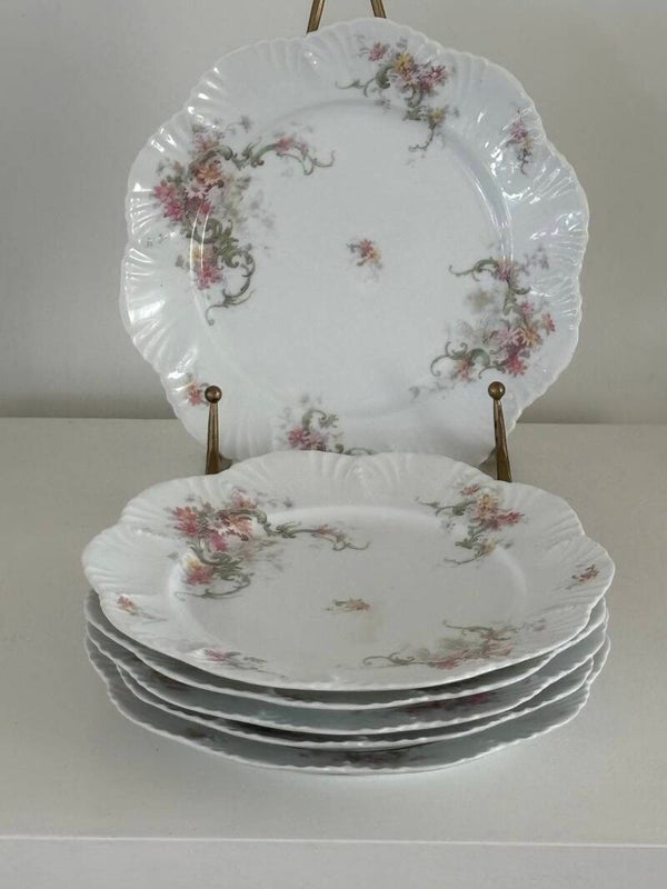 6 Porseleinen bordjes Limoges France - 6 Limoges France porcelain plates