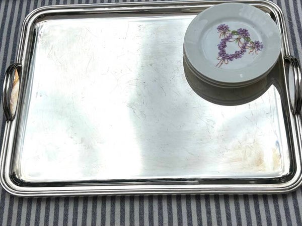 Verzilverd dienblad van St. Hilaire Paris - Silver-plated serving tray by St. Hilaire Paris