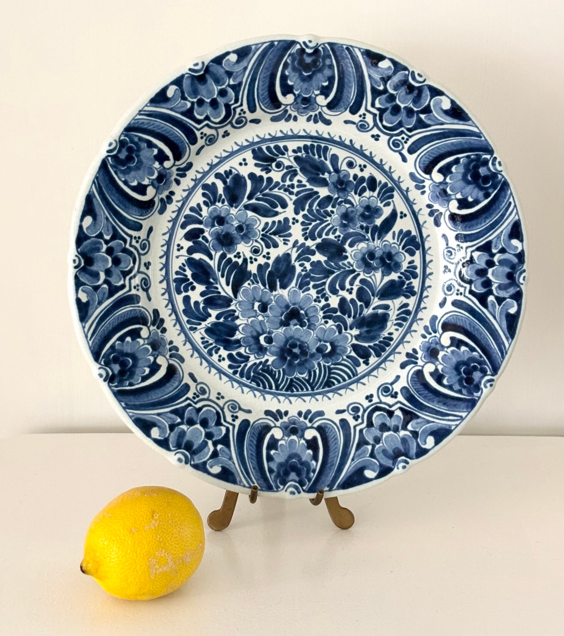 Handbeschilderd Delfts Blauw wandbord - Hand-painted Delft Blue wall plate