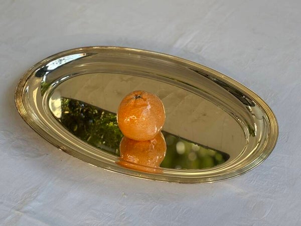 Verzilverde ovale schaal van Il Maestri, Italy - Silver-plated oval tray by Il Maestri, Italy