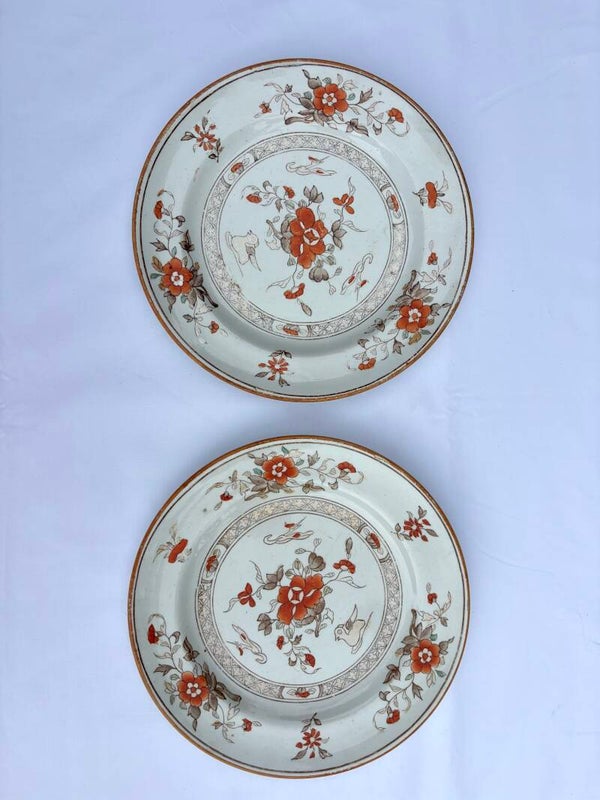2 Antieke ontbijtborden uit de serie 'Hankou' van P. Regout & Co - 2 Antique Plates from the 'Hankou' series by P. Regout & Co.