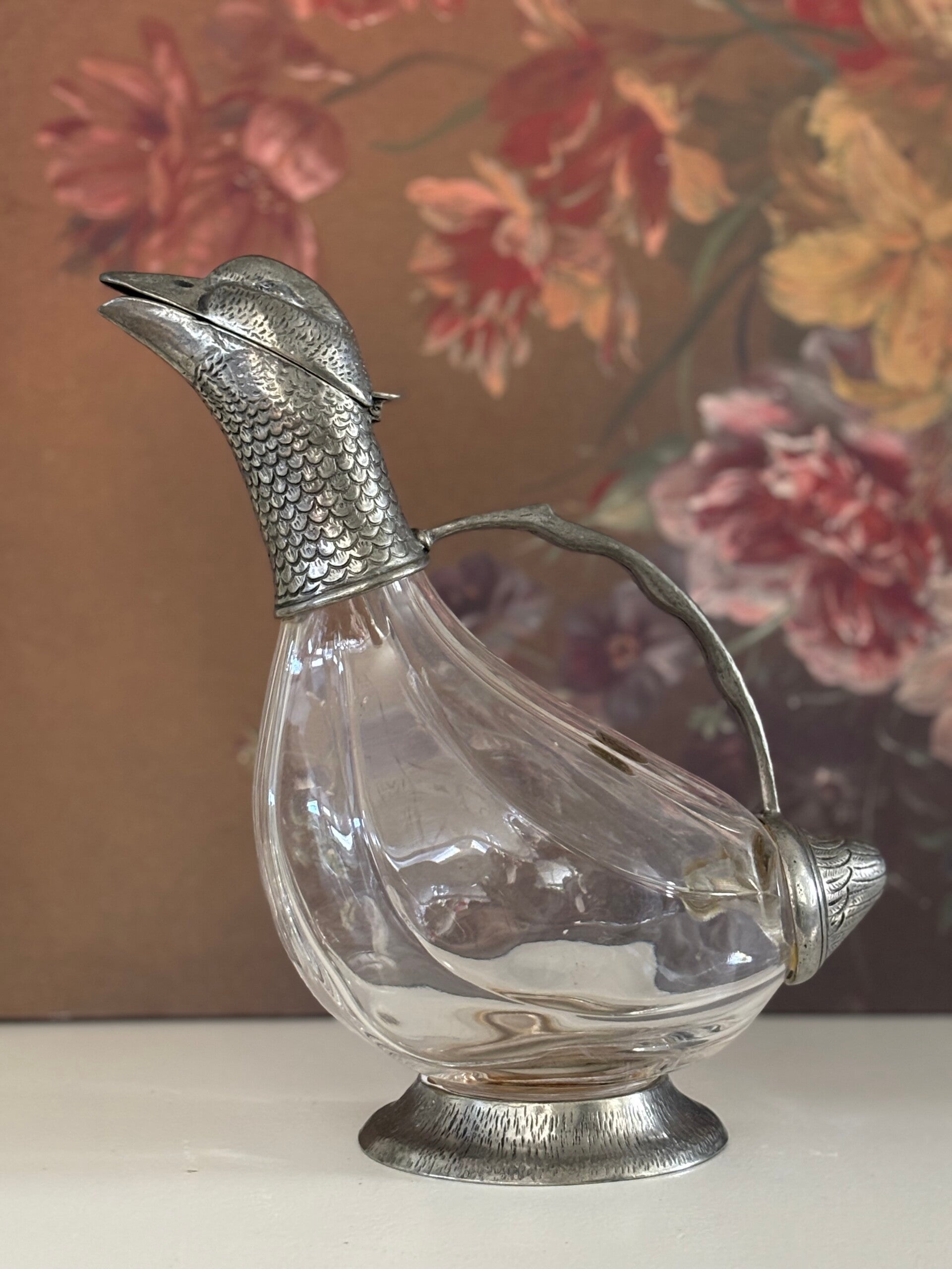 Franse karaf 'eend'- French decanter 'duck'