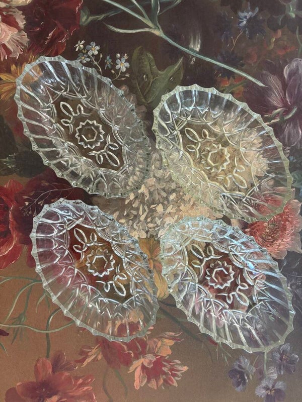 4 Ovale glazen schaaltjes - 4 Oval glass dishes