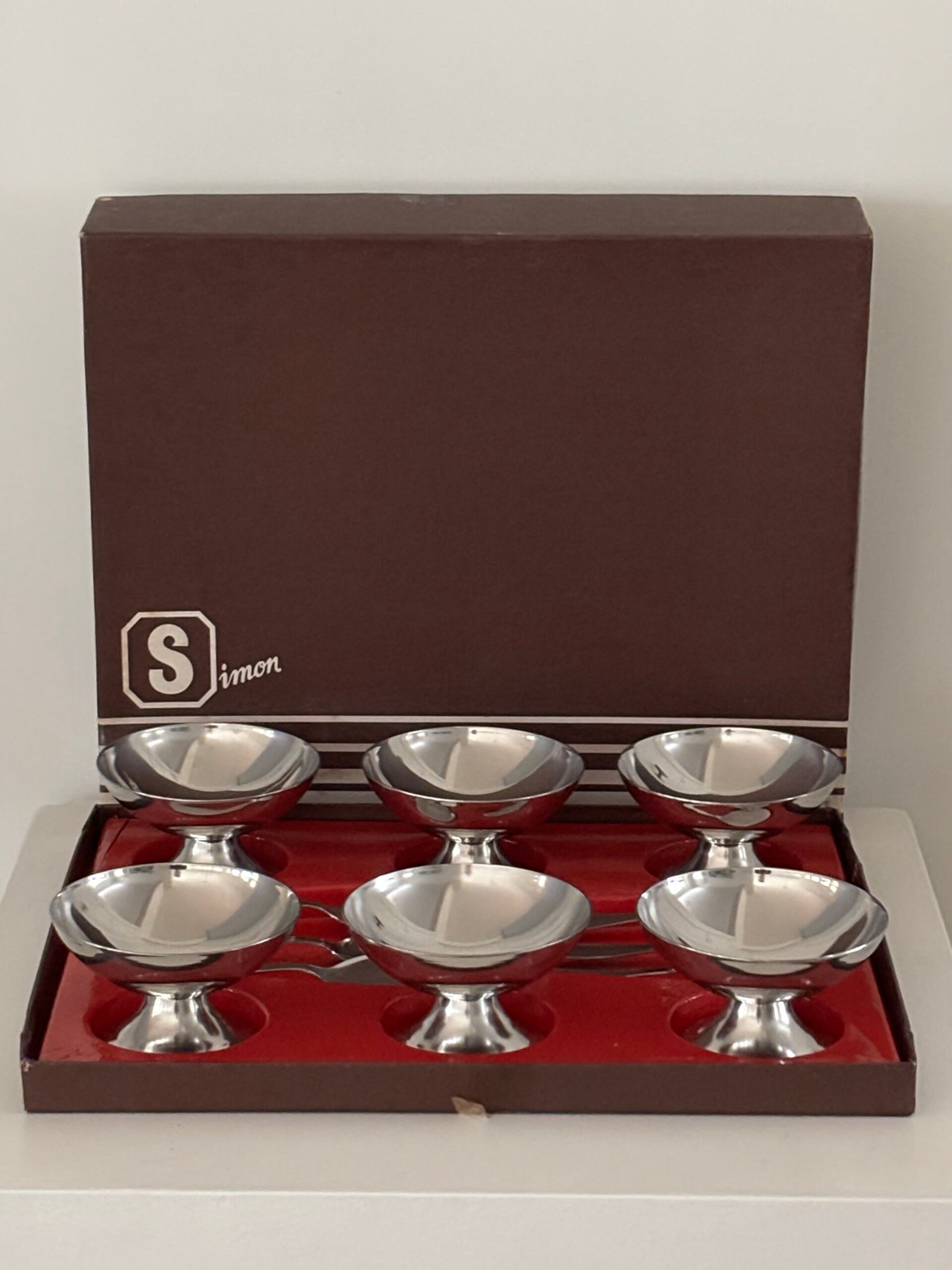 Set dessertcoupes met bijpassende lepels - 6 Dessertcoupes & matching spoons
