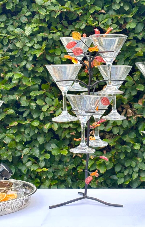Vintage cocktailboom met 6 cocktailglazen - Vintage cocktail tree with 6 cocktail glasses