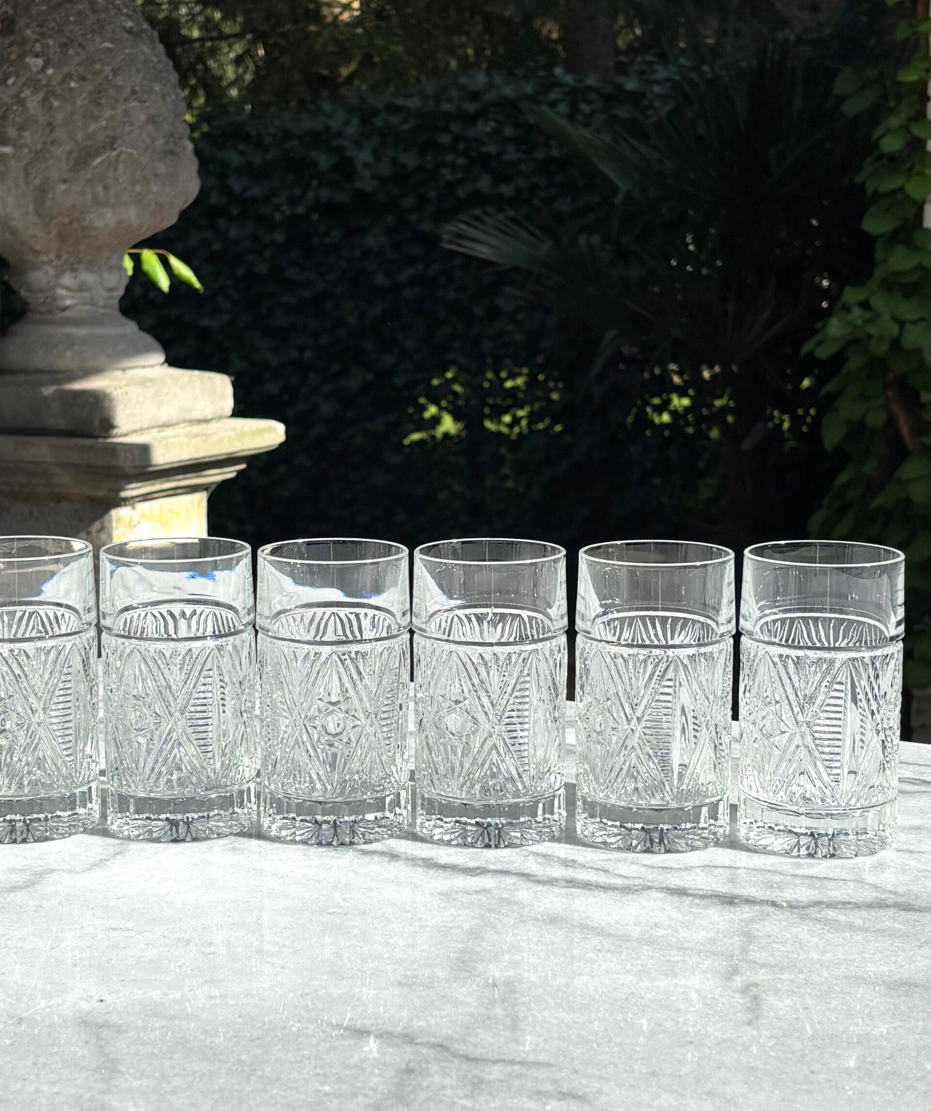 6 Kristallen longdrinkglazen - 6 Crystal highball glasses