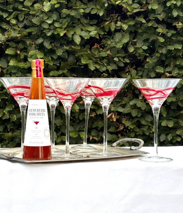 Prachtige set van 6 grote Italiaanse cocktailglazen - Beautiful set of 6 Italian cocktail glasses