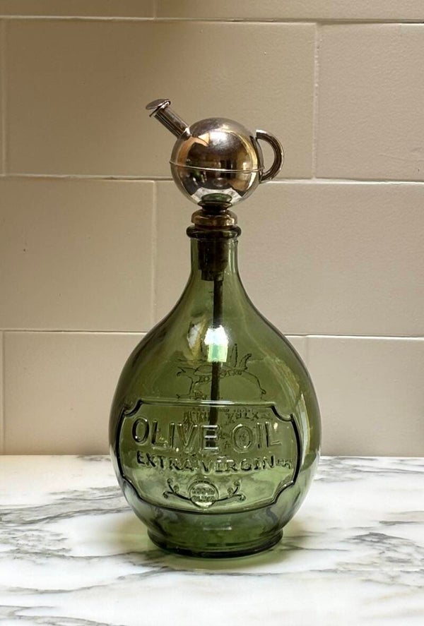 Oliefles met antieke ‘bouchon verseur’ - Oil bottle with a antique ‘bouchon verseur’
