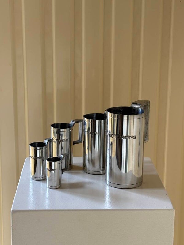5 Franse verzilverde maatbekers - 5 French silver-plated measuring cups