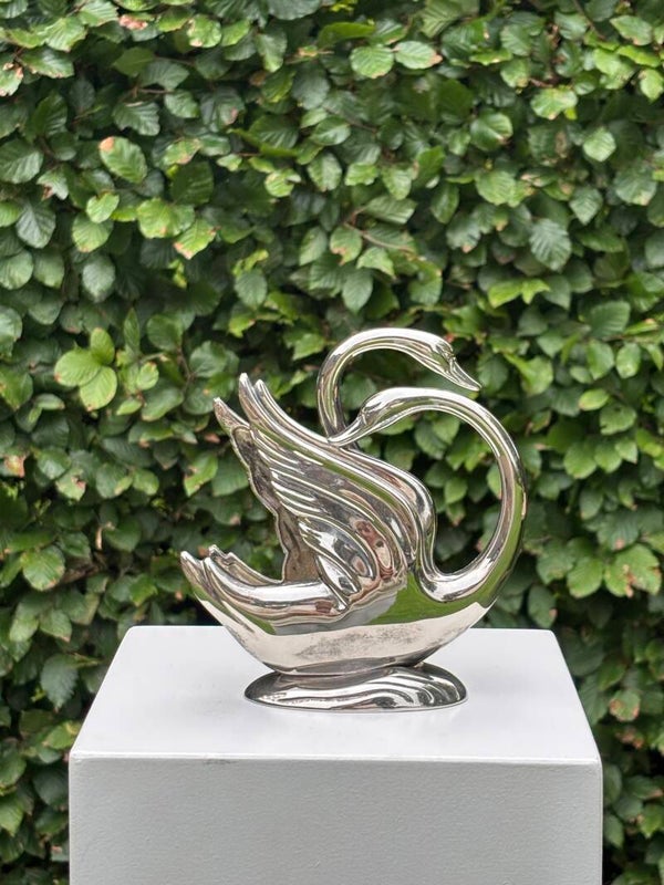 Verzilverde servethouder 'zwaan' -  Silver-plated napkin holder 'Swan'