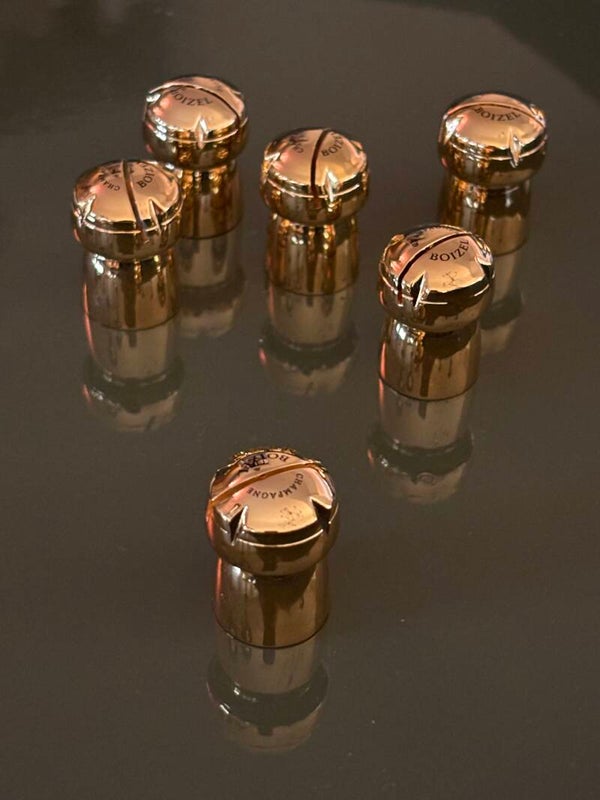 6 Naamkaarthouders Champagnekurk - 6 Place card holders Champagne cork