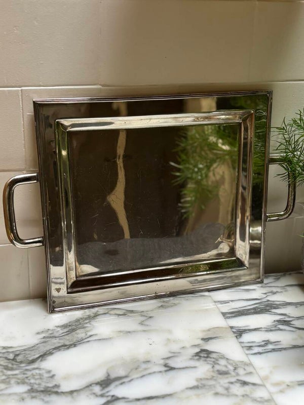 Verzilverd rechthoekige dienblad van Amadeus - Rectangular silver-plated serving tray by Amadeus
