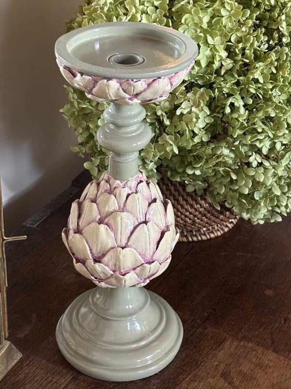 Grote kandelaar in de vorm van een artisjok - Large artichoke-shaped candle holder