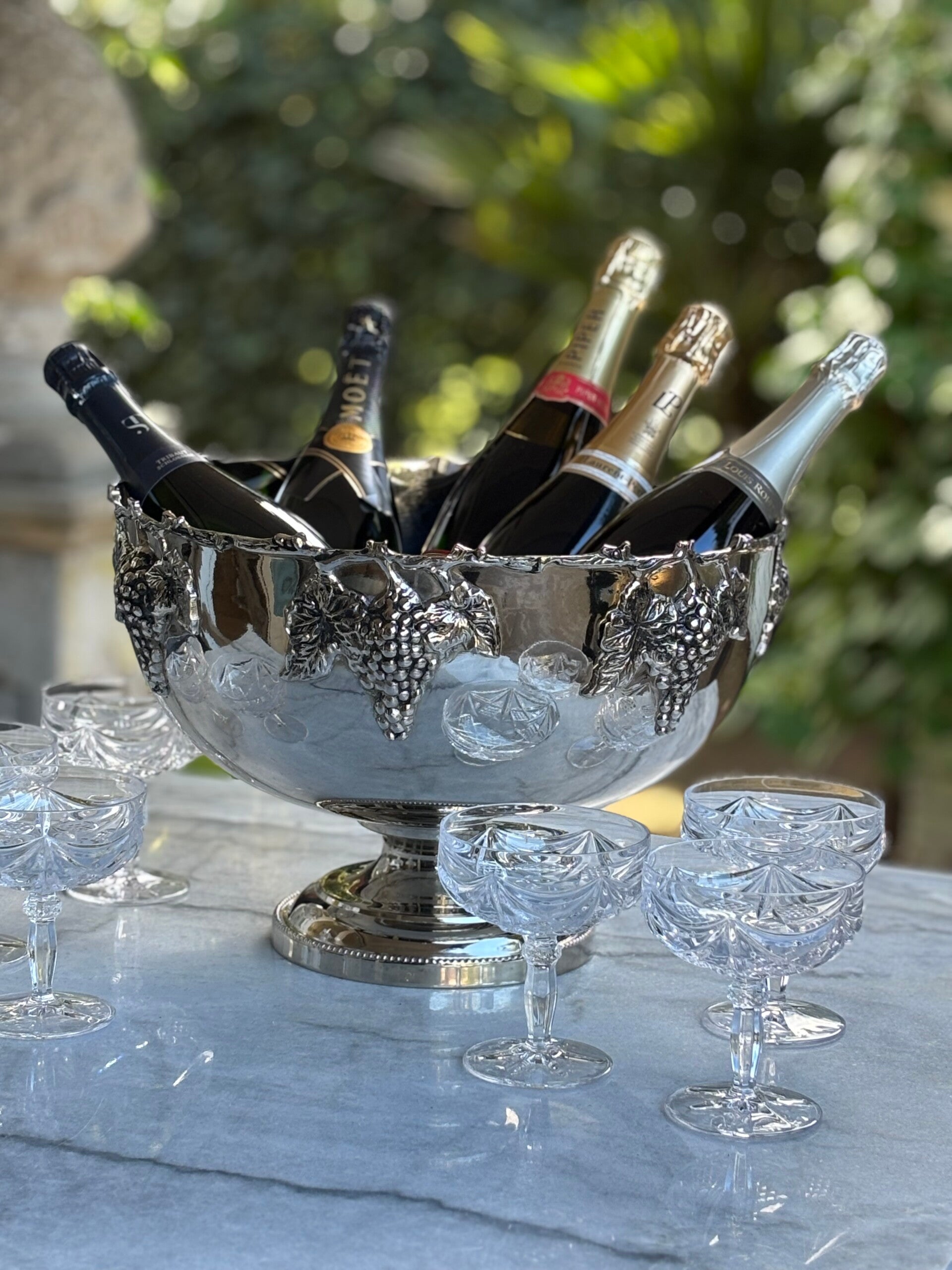 Feestelijke Champagnekoeler XL druivenrank - Festive XL Champagne cooler