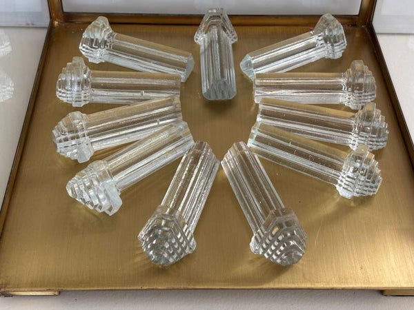 Set van 11 antieke Franse Art Deco messenleggers - Set of 11 antique French Art Deco knife rests