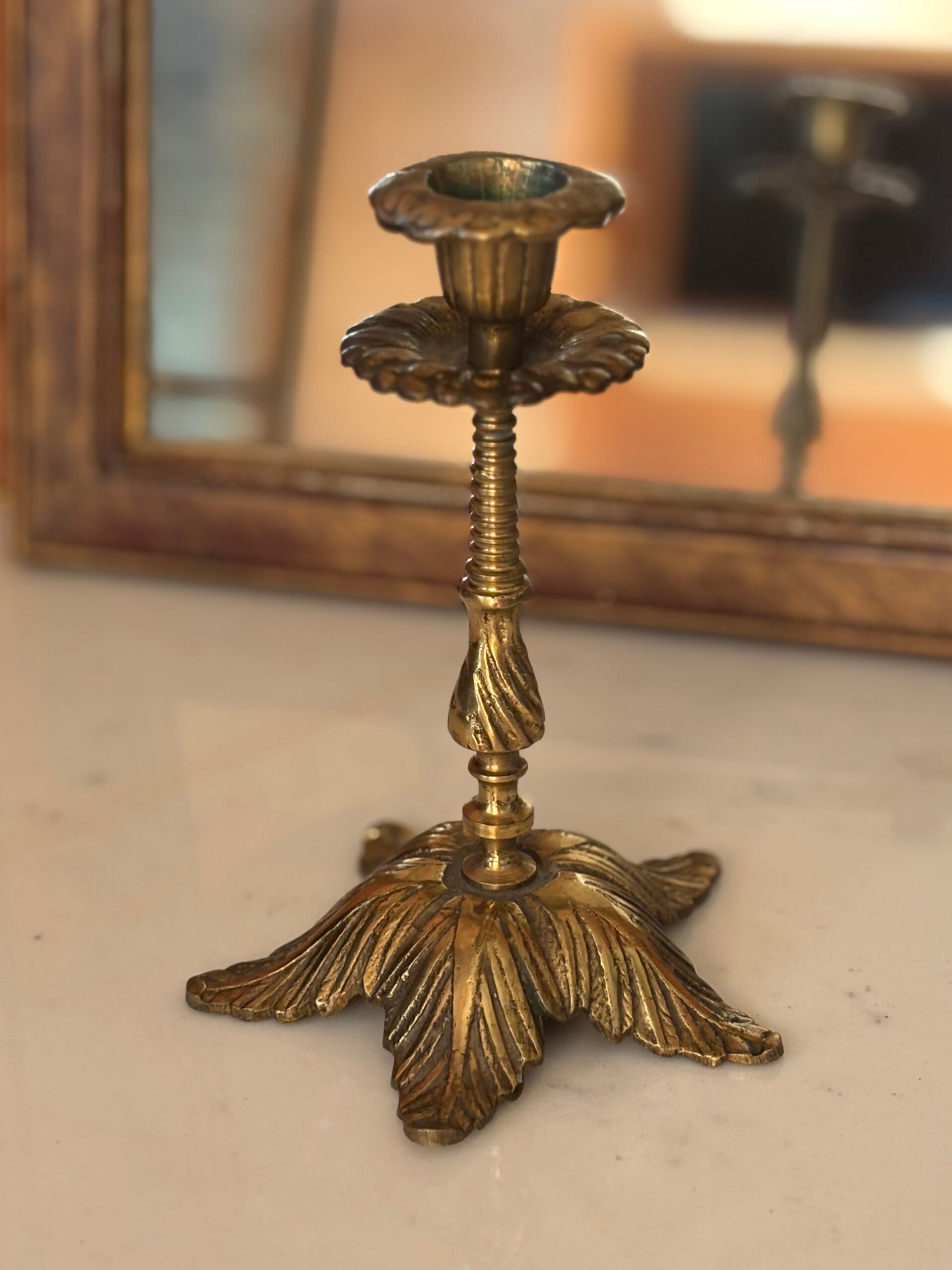 Bohemian messing kandelaar - Bohemian brass candle holder