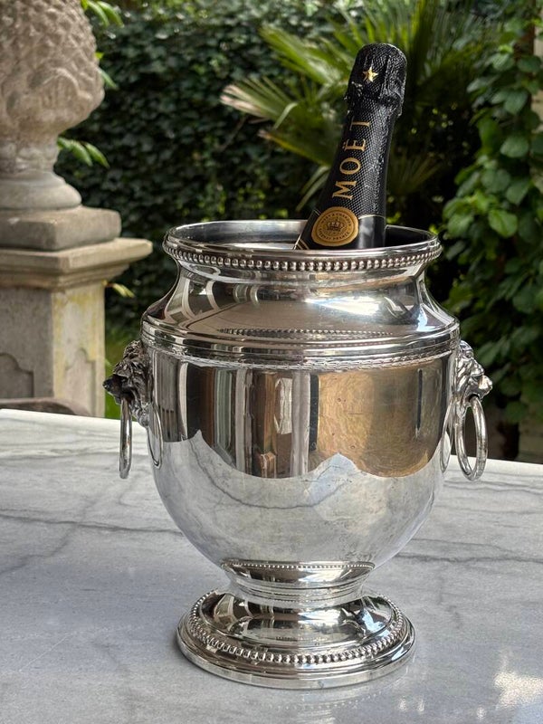 Antieke verzilverde Champagnekoeler - Antique silver-plated Champagne cooler