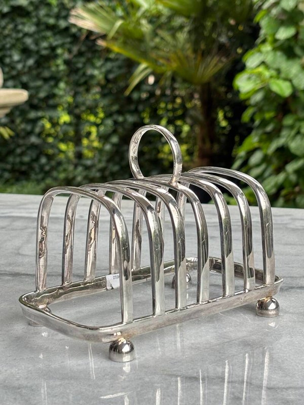 Verzilverd toastrek - Silver-plated toast rack