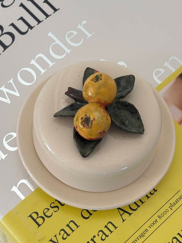 Charmant botervlootje van keramiek - Charming ceramic butter dish