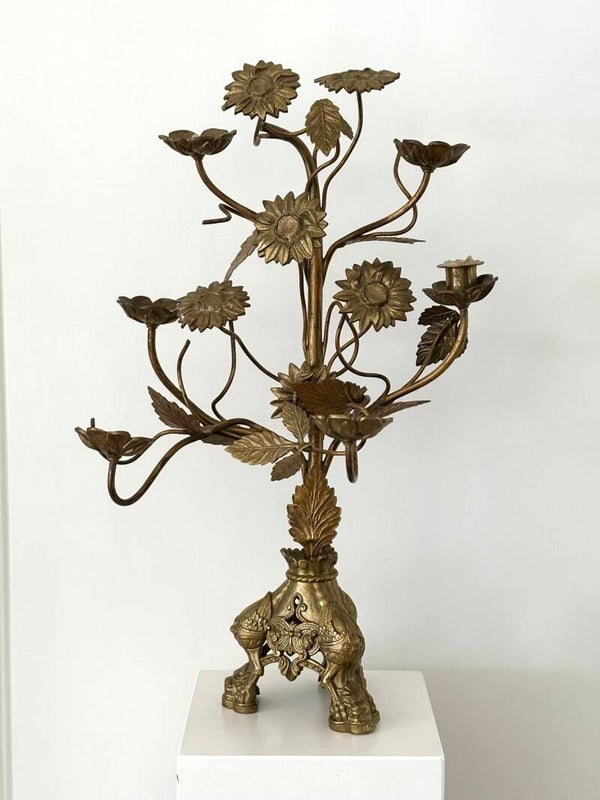 Grote Franse messing kandelaar - Large French brass candelabra