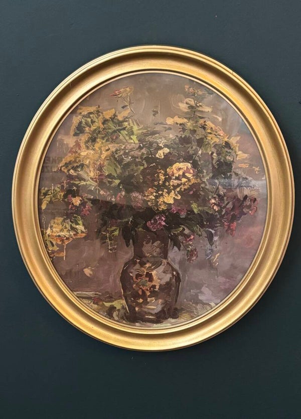 Elegante bloemenprint in ovale lijst - Elegant floral print in a oval frame