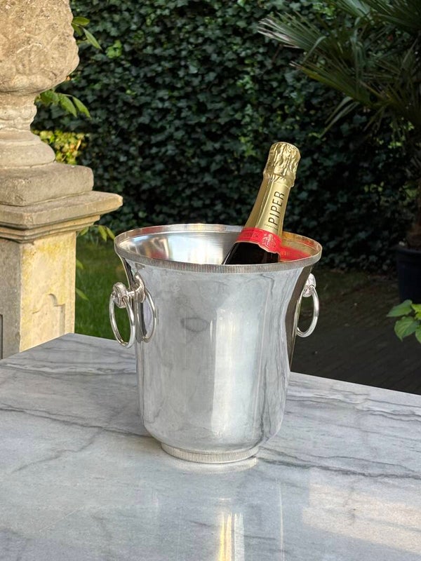 Verzilverde klassieke Champagnekoeler - Silver-plated classic Champagne cooler