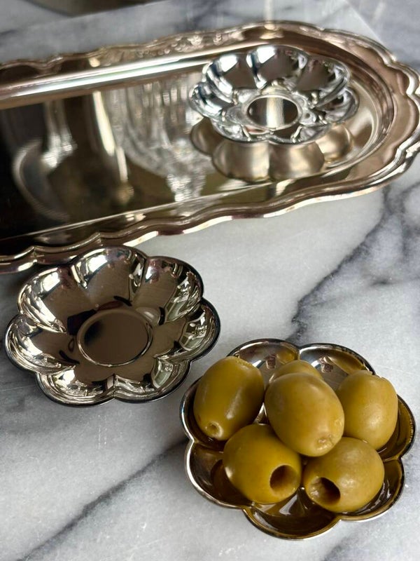 Verzilverd mini schaaltje 'bloem' - Silver-plated mini bowl 'flower'