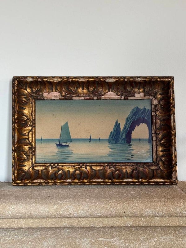 Ingelijste aquarel door Raymond Blossier (1925–2013) - Framed watercolour by Raymond Blossier (1925–2013)