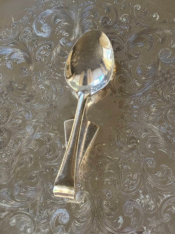 Chique verzilverde jamlepel van Marksman - Elegant silver-plated jam spoon by Marksman