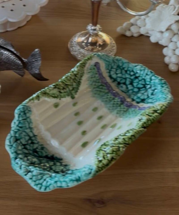 Franse barbotine aspergeschaal Salins France - French barbotine asparagus dish Salins France