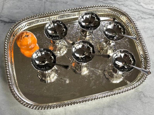 Groot verzilverd vintage dienblad - Large vintage silver-plated tray