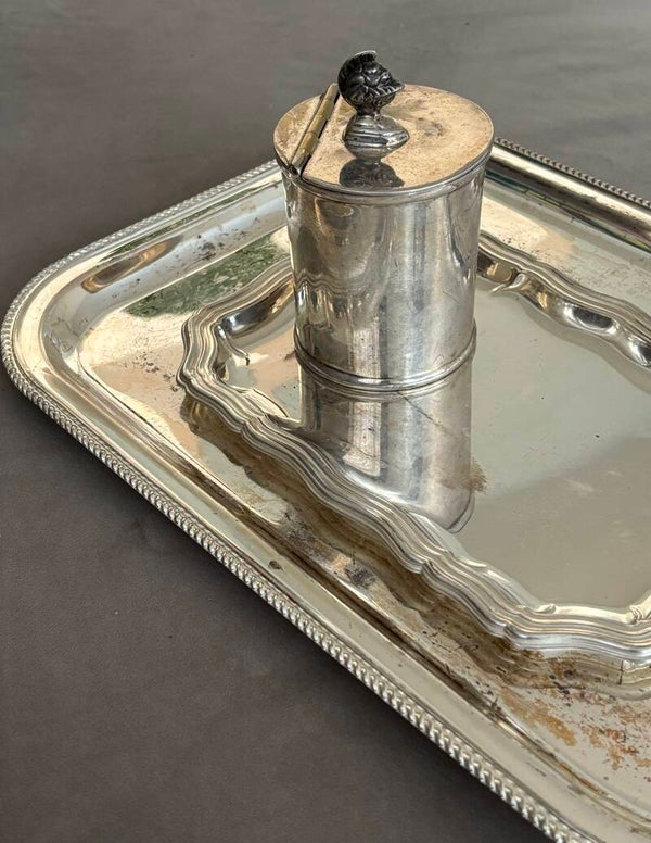 Verzilverd potje ‘Ridder’ met deksel - Silver-plated lidded pot ‘Knight’