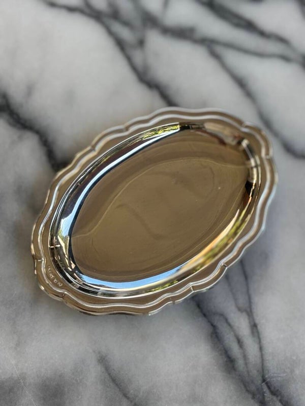 Klein presenteerblaadje van alpaca uit de jaren ’70 - Small alpaca serving tray from the 1970s