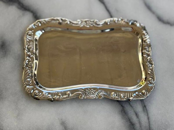 Klein presenteerblaadje van alpaca uit de jaren ’70 - Small alpaca serving tray from the 1970s