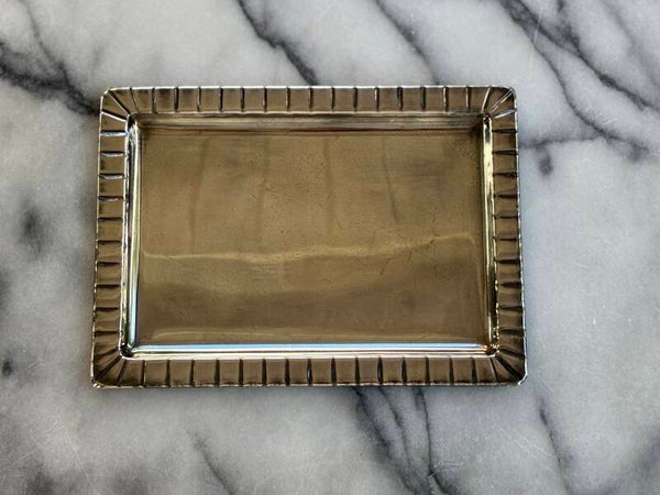 Klein presenteerblaadje van alpaca uit de jaren ’70 - Small alpaca serving tray from the 1970s
