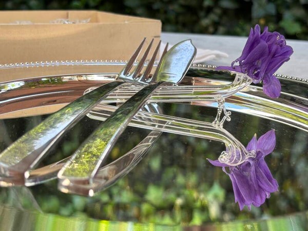 Set van 11 handgeblazen glazen messenleggers - Set of 11 hand-blown glass knife rests