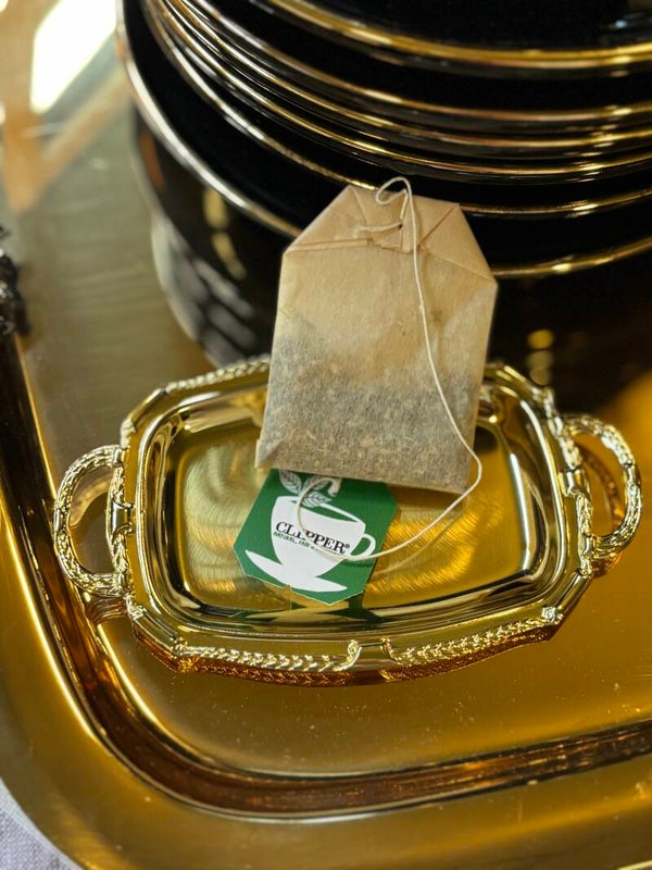 Goudkleurig mini dienblaadje - Gold-coloured mini serving tray