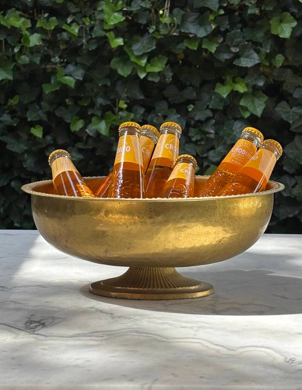 Koperen schaal op voet - Copper pedestal bowl