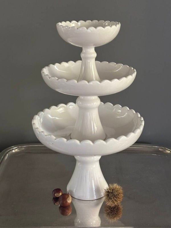 Grote 3-delige etagère van keramiek - Large 3-tier ceramic serving stand