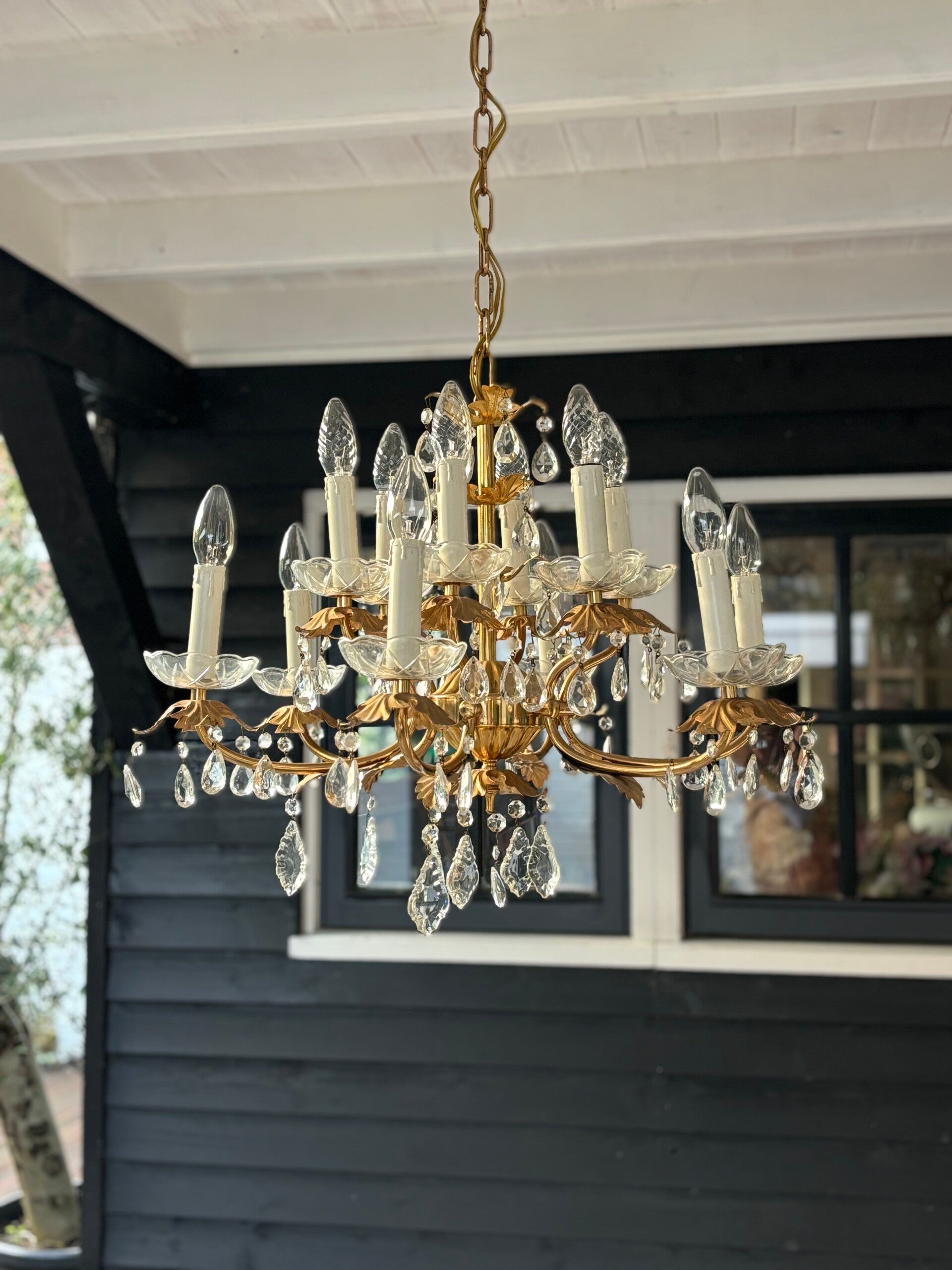 Kroonluchter Hollywood Regency stijl - Chandelier Hollywood Regency style