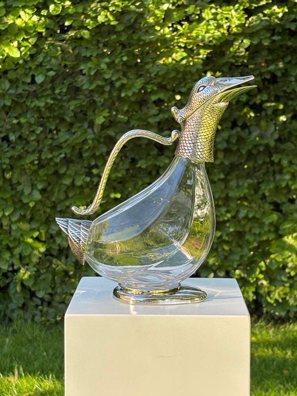 Franse karaf 'eend'- French decanter 'duck'