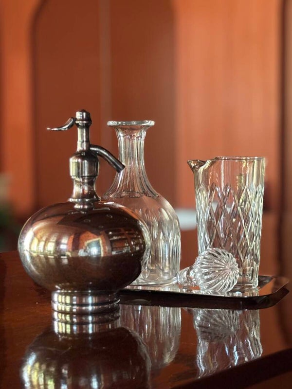 Antieke verzilverde seltzerfles - Annique silver-plated selder bottle