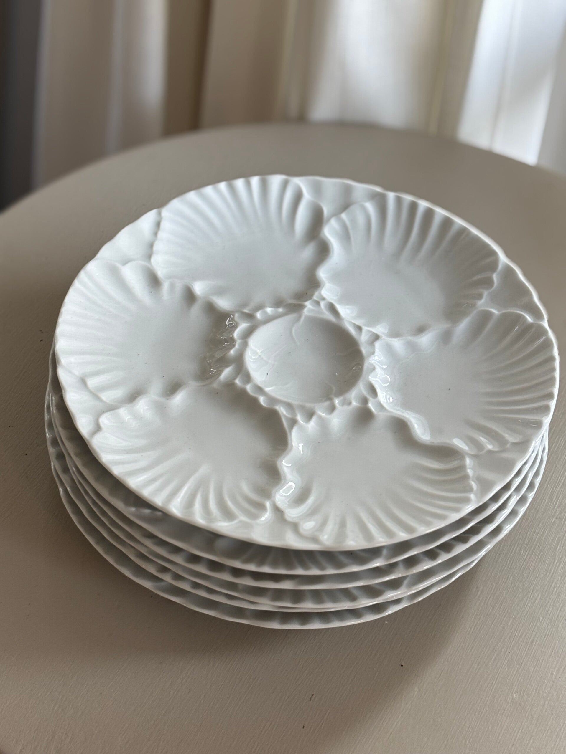6 Prachtige oesterborden van Bareuther - 6 Beautiful oyster plates by Bareuther