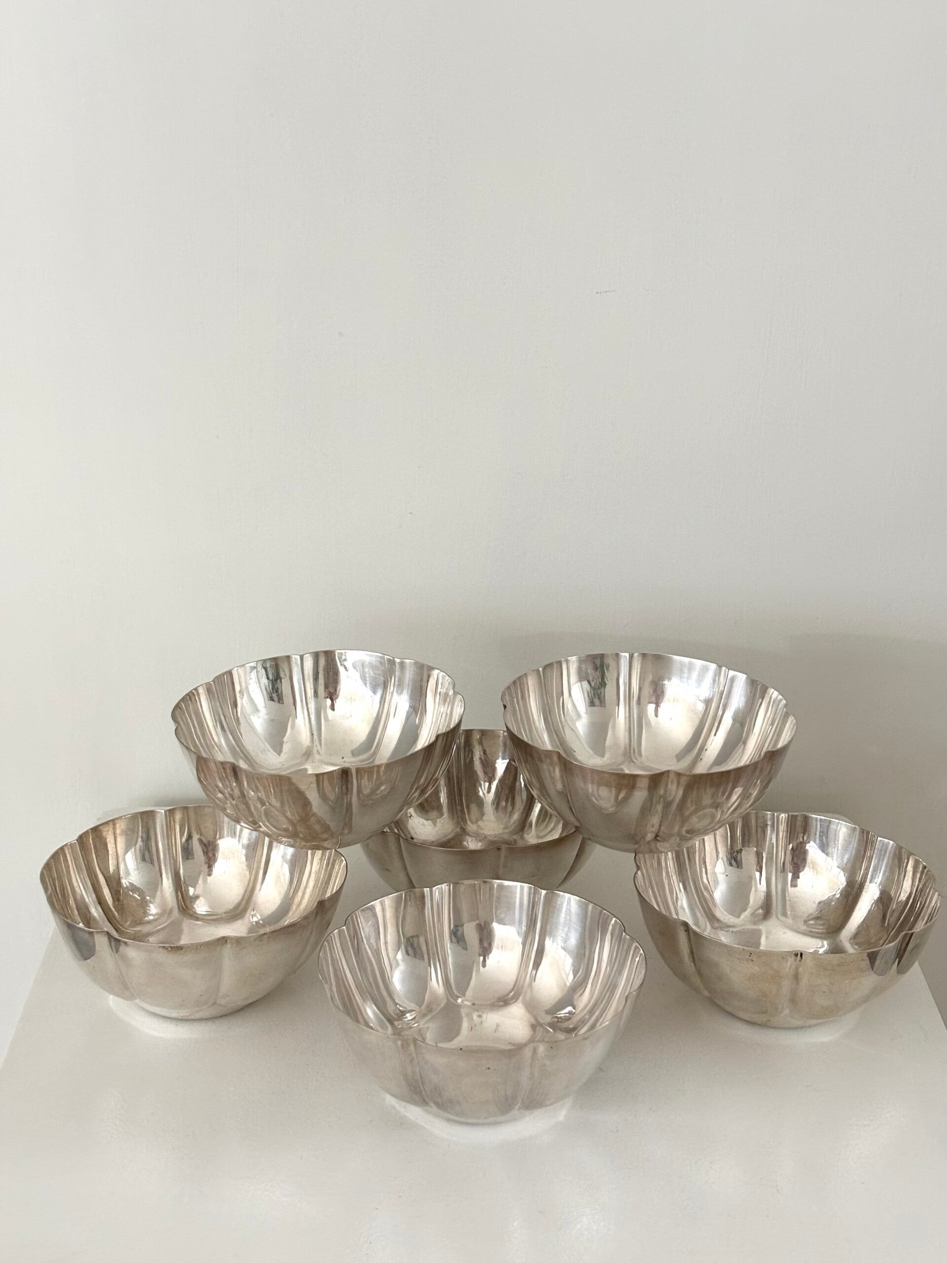 Set van 6 verzilverde schaaltjes - Set of 6 silver-plated bowls